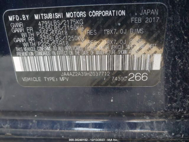 Photo 8 VIN: JA4AZ2A39HZ037712 - MITSUBISHI OUTLANDER 