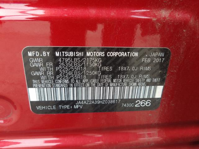 Photo 9 VIN: JA4AZ2A39HZ038617 - MITSUBISHI OUTLANDER 