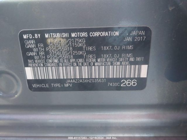 Photo 8 VIN: JA4AZ2A3XHZ035631 - MITSUBISHI OUTLANDER 