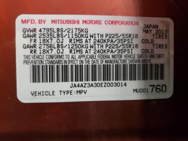 Photo 9 VIN: JA4AZ3A30EZ003014 - MITSUBISHI OUTLANDER 