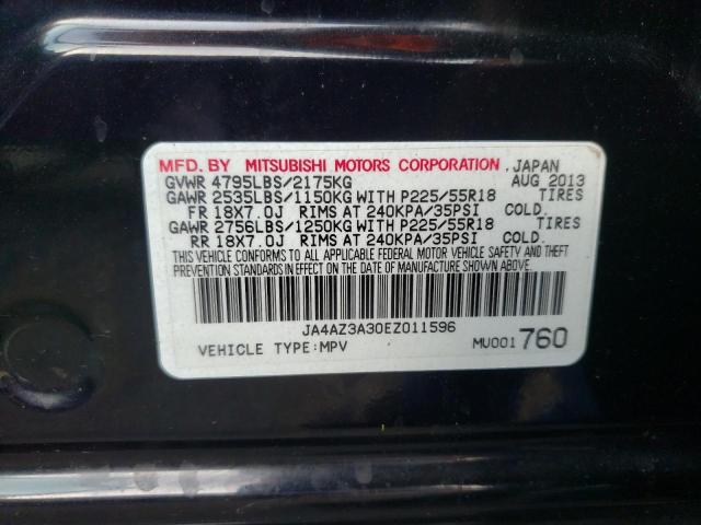 Photo 9 VIN: JA4AZ3A30EZ011596 - MITSUBISHI OUTLANDER 