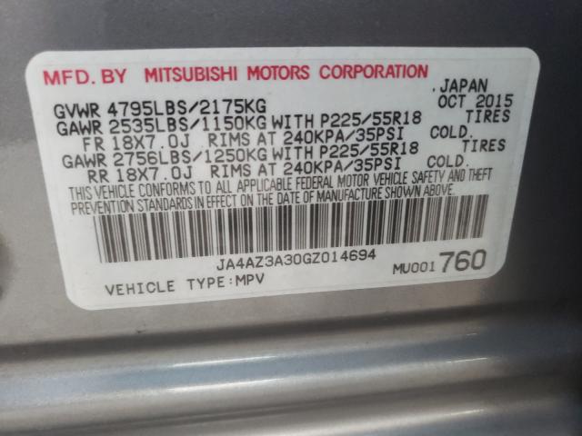 Photo 9 VIN: JA4AZ3A30GZ014694 - MITSUBISHI OUTLANDER 