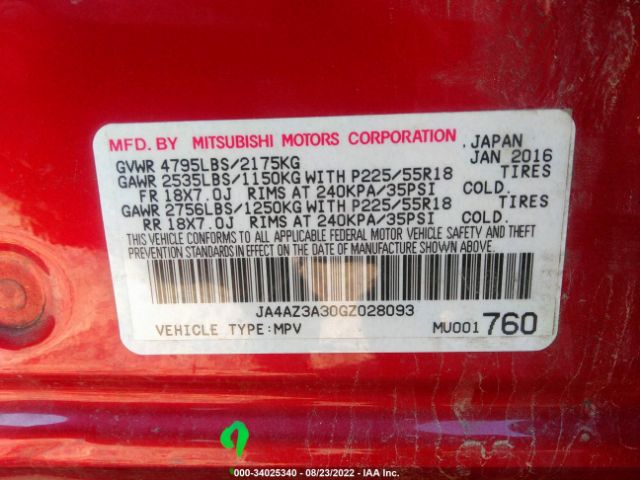 Photo 8 VIN: JA4AZ3A30GZ028093 - MITSUBISHI OUTLANDER 