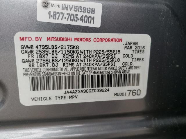 Photo 9 VIN: JA4AZ3A30GZ039224 - MITSUBISHI OUTLANDER 