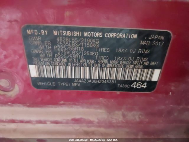 Photo 8 VIN: JA4AZ3A30HZ045381 - MITSUBISHI OUTLANDER 