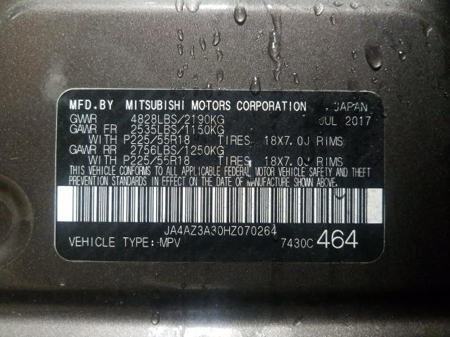 Photo 9 VIN: JA4AZ3A30HZ070264 - MITSUBISHI OUTLANDER 