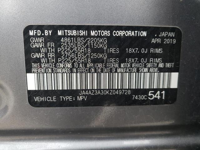 Photo 11 VIN: JA4AZ3A30KZ049728 - MITSUBISHI OUTLANDER 