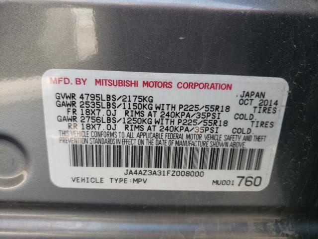 Photo 9 VIN: JA4AZ3A31FZ008000 - MITSUBISHI OUTLANDER 