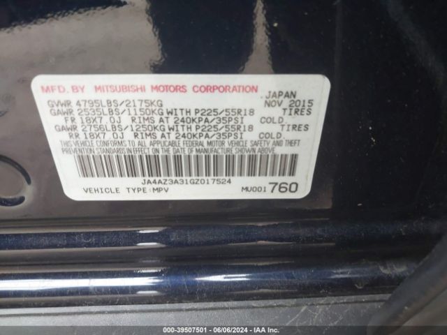 Photo 8 VIN: JA4AZ3A31GZ017524 - MITSUBISHI OUTLANDER 