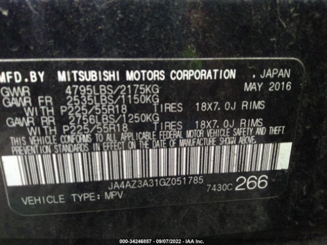 Photo 8 VIN: JA4AZ3A31GZ051785 - MITSUBISHI OUTLANDER 