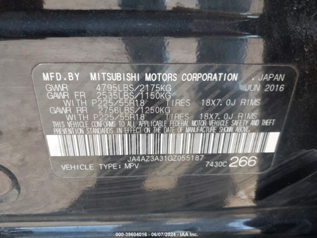 Photo 8 VIN: JA4AZ3A31GZ055187 - MITSUBISHI OUTLANDER 