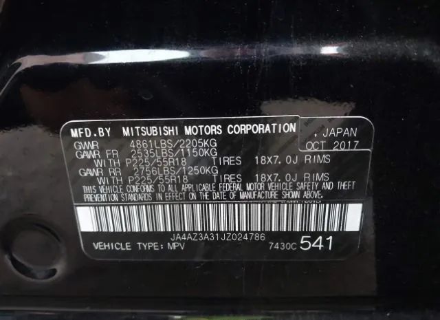 Photo 8 VIN: JA4AZ3A31JZ024786 - MITSUBISHI OUTLANDER 