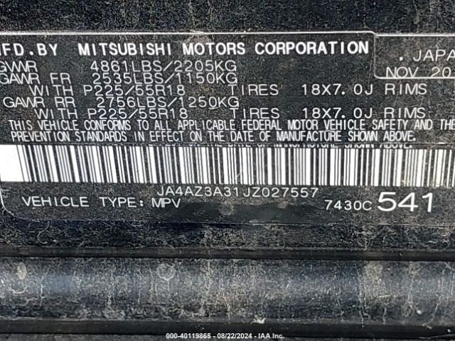 Photo 8 VIN: JA4AZ3A31JZ027557 - MITSUBISHI OUTLANDER 