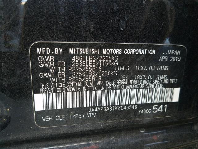 Photo 9 VIN: JA4AZ3A31KZ046546 - MITSUBISHI OUTLANDER 