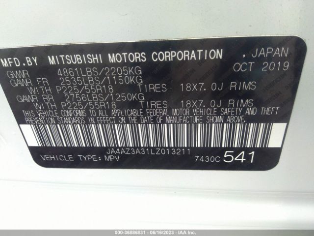 Photo 8 VIN: JA4AZ3A31LZ013211 - MITSUBISHI OUTLANDER 