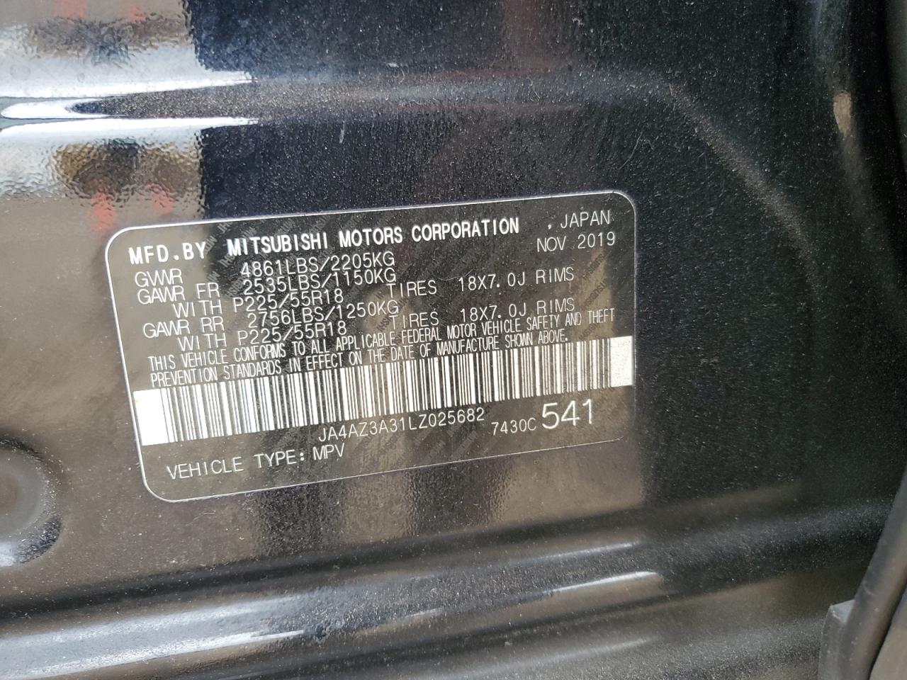 Photo 11 VIN: JA4AZ3A31LZ025682 - MITSUBISHI OUTLANDER 