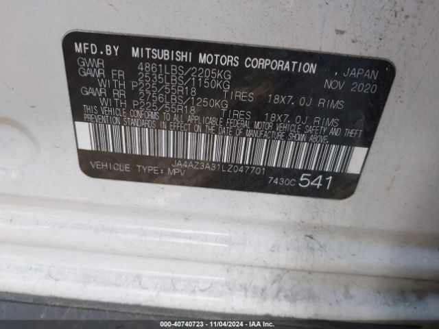 Photo 8 VIN: JA4AZ3A31LZ047701 - MITSUBISHI OUTLANDER 