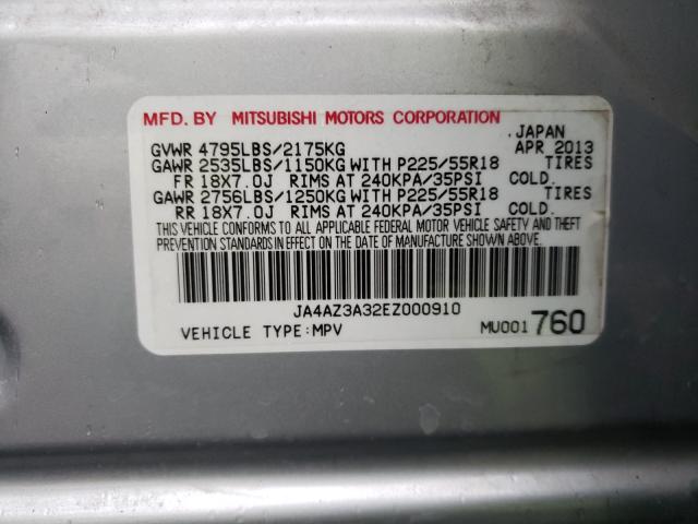 Photo 9 VIN: JA4AZ3A32EZ000910 - MITSUBISHI OUTLANDER 