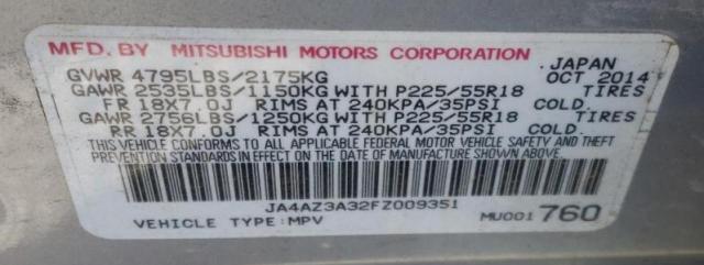 Photo 9 VIN: JA4AZ3A32FZ009351 - MITSUBISHI OUTLANDER 