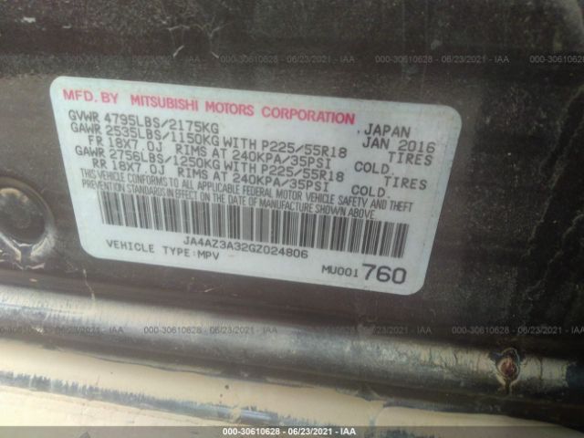 Photo 8 VIN: JA4AZ3A32GZ024806 - MITSUBISHI OUTLANDER 