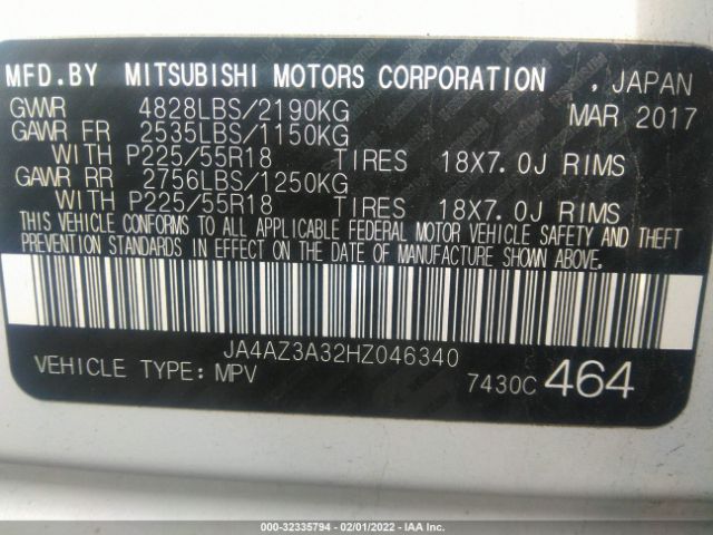 Photo 8 VIN: JA4AZ3A32HZ046340 - MITSUBISHI OUTLANDER 