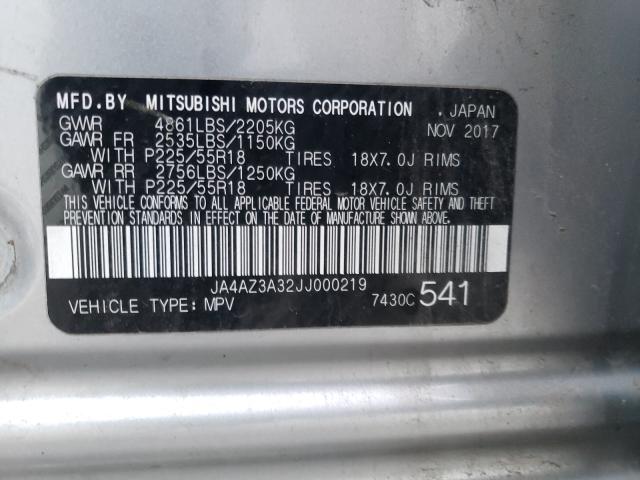 Photo 9 VIN: JA4AZ3A32JJ000219 - MITSUBISHI OUTLANDER 