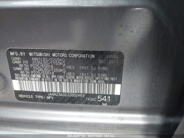 Photo 8 VIN: JA4AZ3A32JJ002469 - MITSUBISHI OUTLANDER 