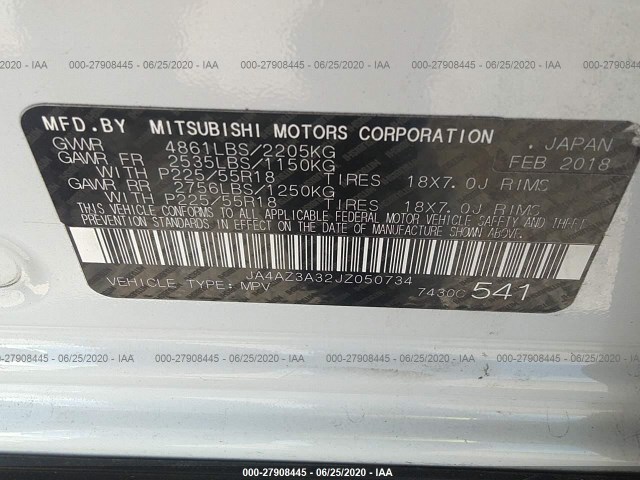 Photo 8 VIN: JA4AZ3A32JZ050734 - MITSUBISHI OUTLANDER 