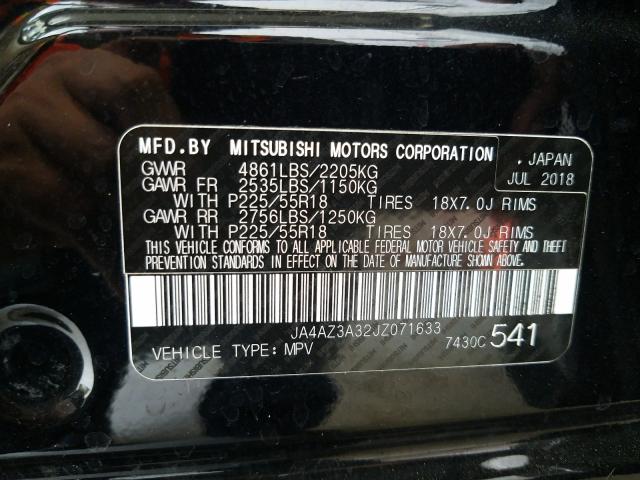 Photo 9 VIN: JA4AZ3A32JZ071633 - MITSUBISHI OUTLANDER 