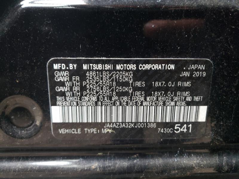 Photo 9 VIN: JA4AZ3A32KJ001386 - MITSUBISHI OUTLANDER 