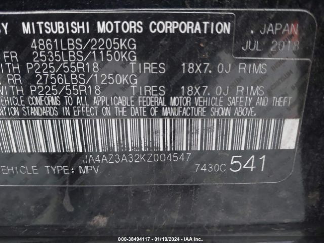 Photo 8 VIN: JA4AZ3A32KZ004547 - MITSUBISHI OUTLANDER 