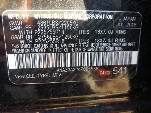 Photo 9 VIN: JA4AZ3A32KZ005536 - MITSUBISHI OUTLANDER 