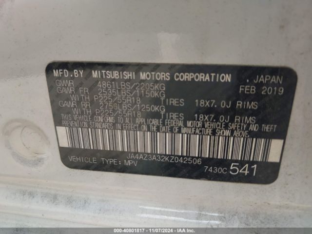 Photo 8 VIN: JA4AZ3A32KZ042506 - MITSUBISHI OUTLANDER 