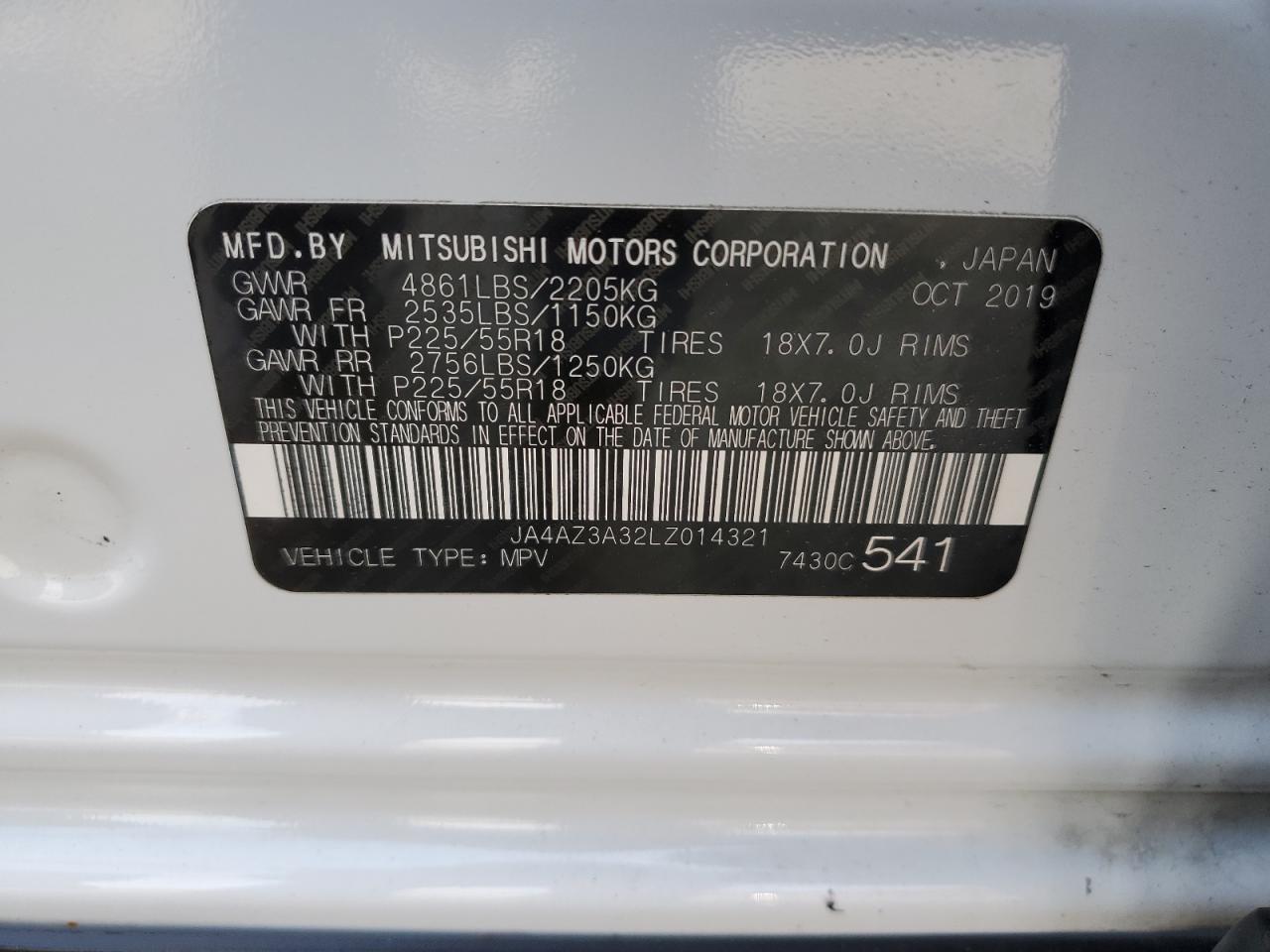 Photo 11 VIN: JA4AZ3A32LZ014321 - MITSUBISHI OUTLANDER 