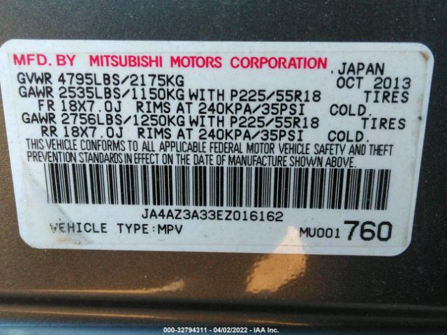 Photo 8 VIN: JA4AZ3A33EZ016162 - MITSUBISHI OUTLANDER 