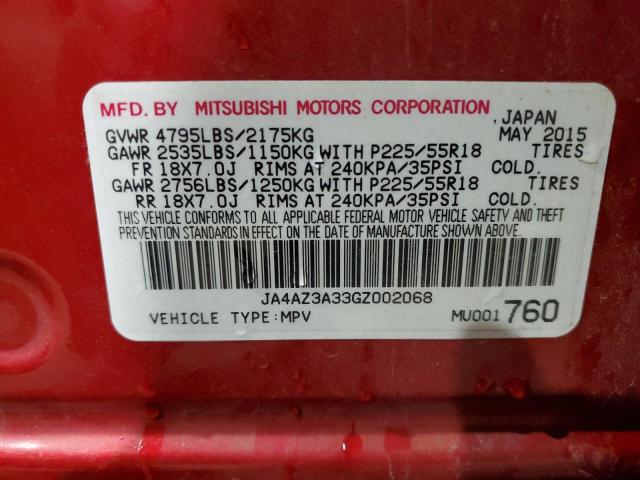 Photo 9 VIN: JA4AZ3A33GZ002068 - MITSUBISHI OUTLANDER 