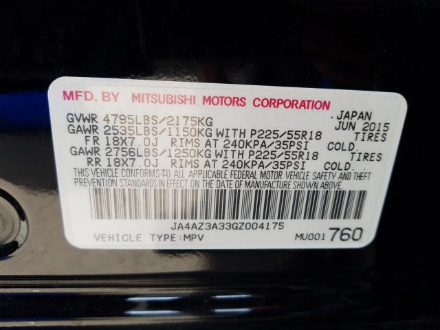 Photo 9 VIN: JA4AZ3A33GZ004175 - MITSUBISHI OUTLANDER 