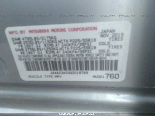 Photo 8 VIN: JA4AZ3A33GZ018769 - MITSUBISHI OUTLANDER 