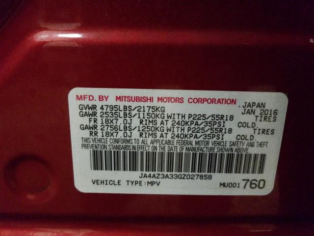 Photo 9 VIN: JA4AZ3A33GZ027858 - MITSUBISHI OUTLANDER 