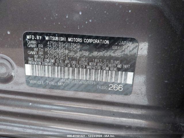 Photo 8 VIN: JA4AZ3A33GZ051271 - MITSUBISHI OUTLANDER 