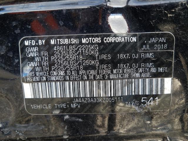 Photo 9 VIN: JA4AZ3A33KZ005111 - MITSUBISHI OUTLANDER 