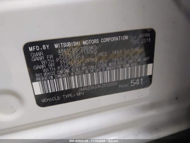 Photo 8 VIN: JA4AZ3A33KZ032020 - MITSUBISHI OUTLANDER 