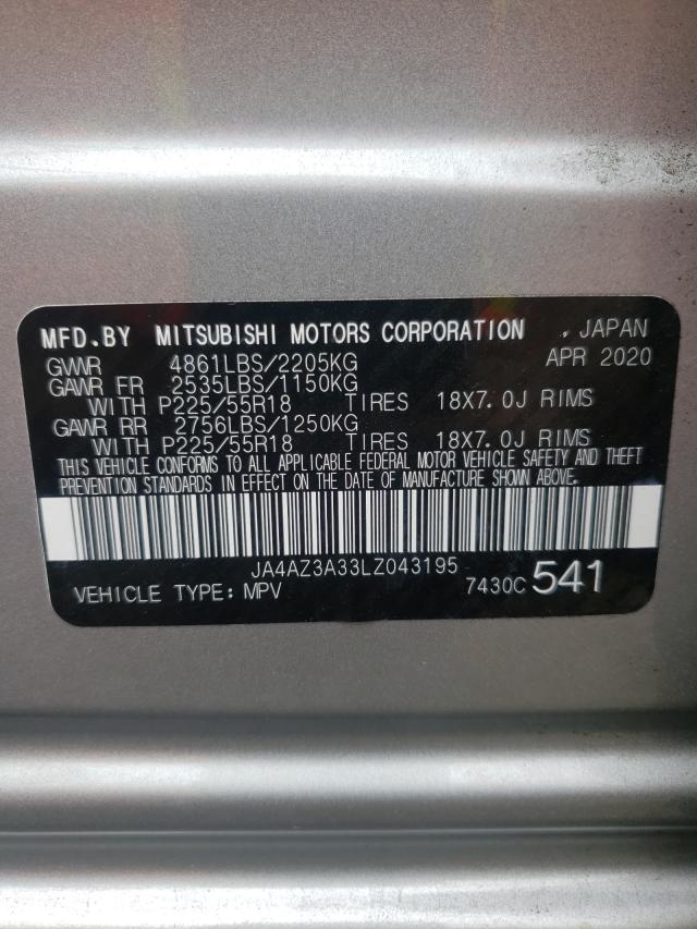 Photo 9 VIN: JA4AZ3A33LZ043195 - MITSUBISHI OUTLANDER 