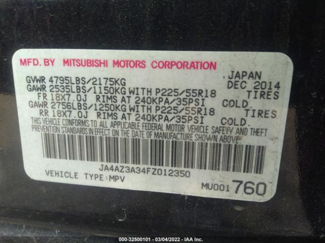 Photo 8 VIN: JA4AZ3A34FZ012350 - MITSUBISHI OUTLANDER 