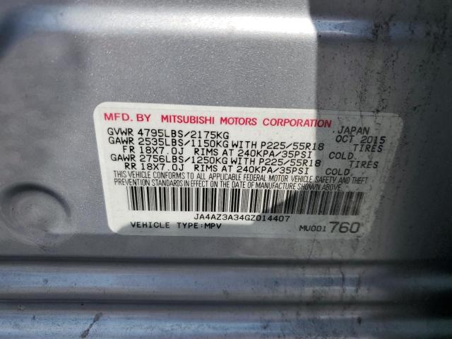 Photo 12 VIN: JA4AZ3A34GZ014407 - MITSUBISHI OUTLANDER 