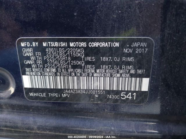 Photo 8 VIN: JA4AZ3A34JJ001551 - MITSUBISHI OUTLANDER 