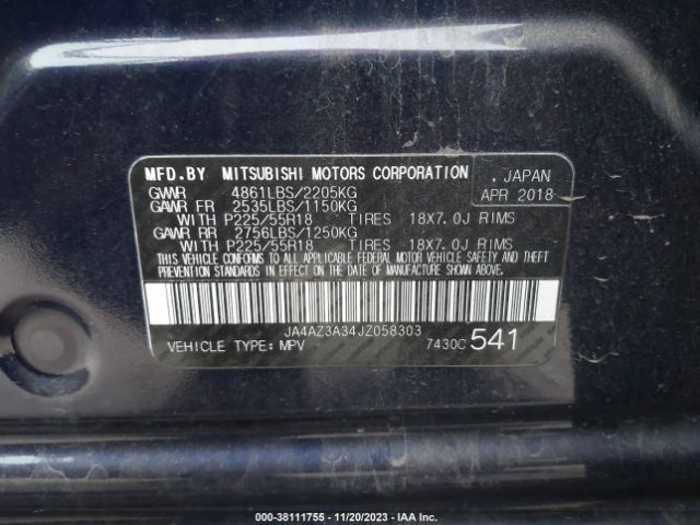 Photo 8 VIN: JA4AZ3A34JZ058303 - MITSUBISHI OUTLANDER 