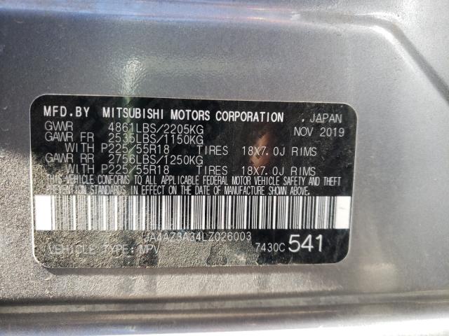 Photo 9 VIN: JA4AZ3A34LZ026003 - MITSUBISHI OUTLANDER 