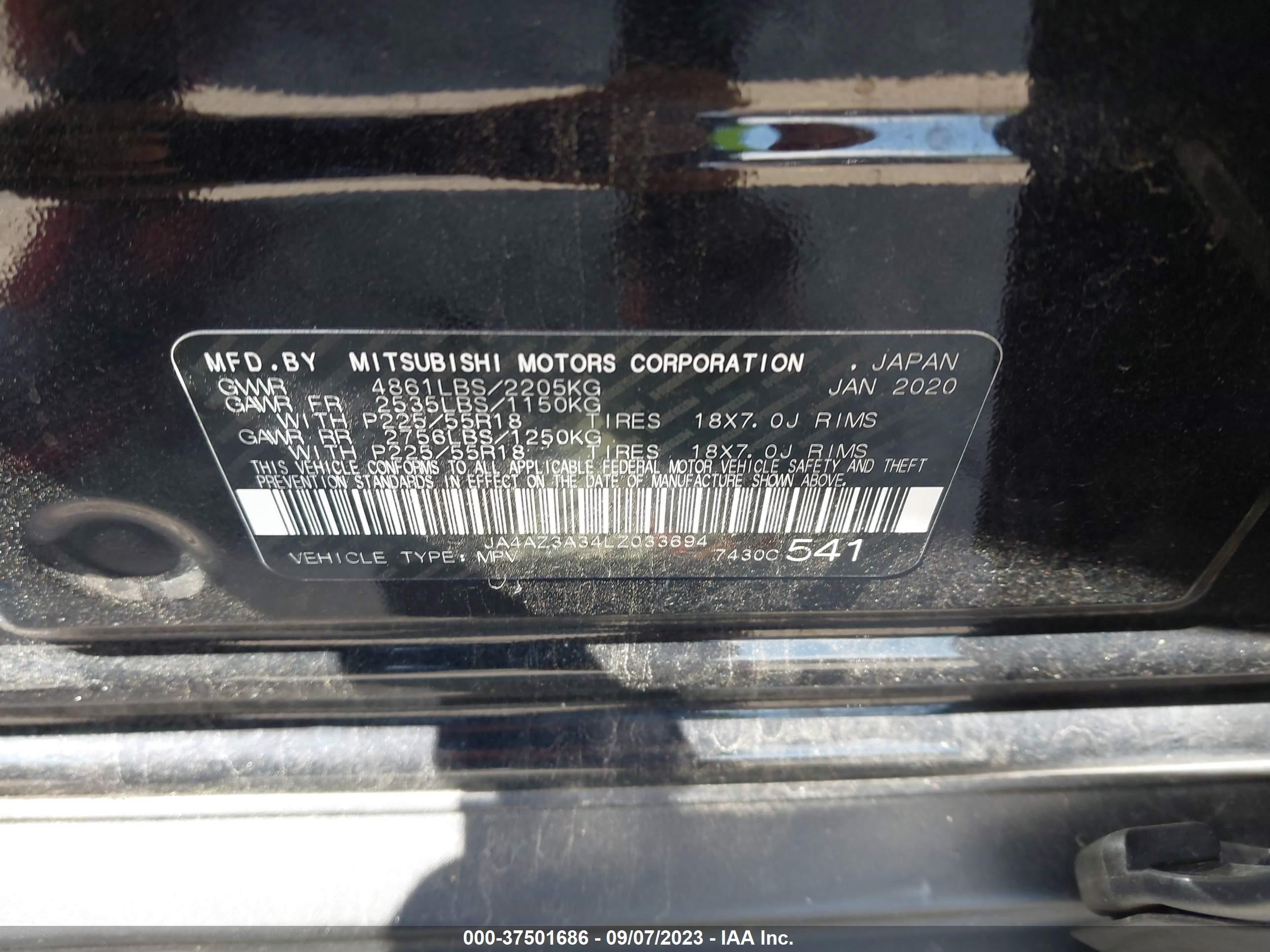 Photo 8 VIN: JA4AZ3A34LZ033694 - MITSUBISHI OUTLANDER 