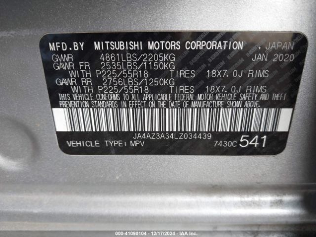 Photo 8 VIN: JA4AZ3A34LZ034439 - MITSUBISHI OUTLANDER 